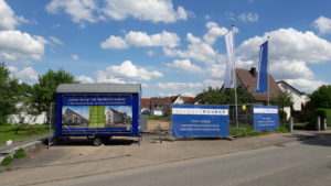 Bauwagen vor Ort - Bald Baustart in Sachsenheim